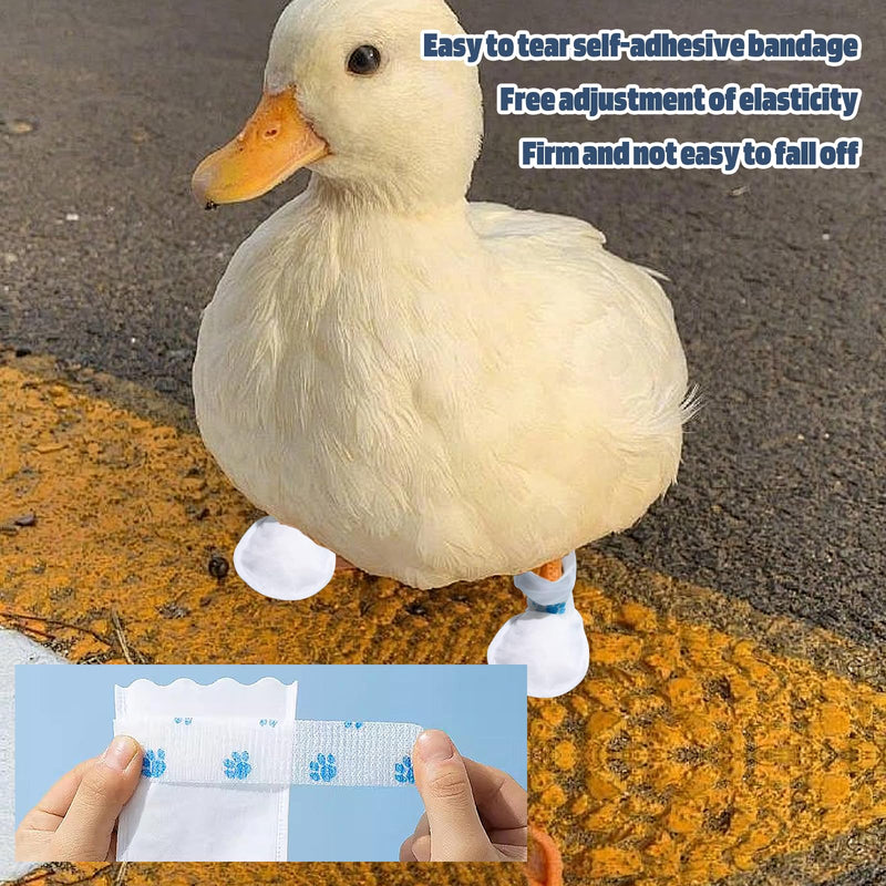 20 Pcs Disposable Boots for Real Duck Feet, Bumble Foot for Duck Pet Duck Supplies with Blue Bandage, Large Size - BeesActive Australia