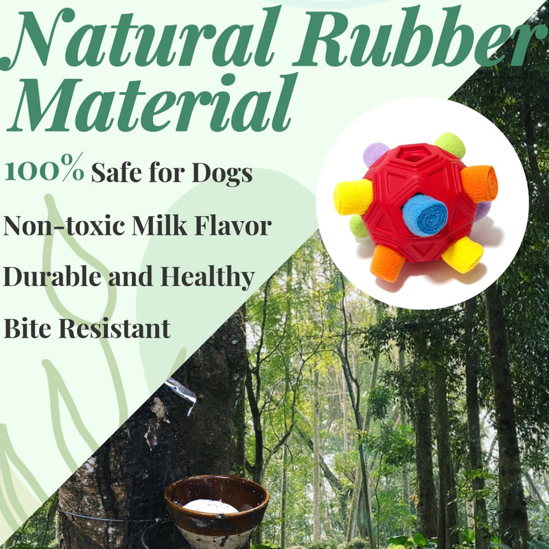 Snuffle Ball for Dog Toys Unbreakable Upgrade Ball Interactive Toy Foraging Snuffle Mat Puppy Treat Dispenser Slow Feeder Dog Puzzle Toys for Small, Medium, Large Pets (Red Rainbow) Red Rainbow - BeesActive Australia