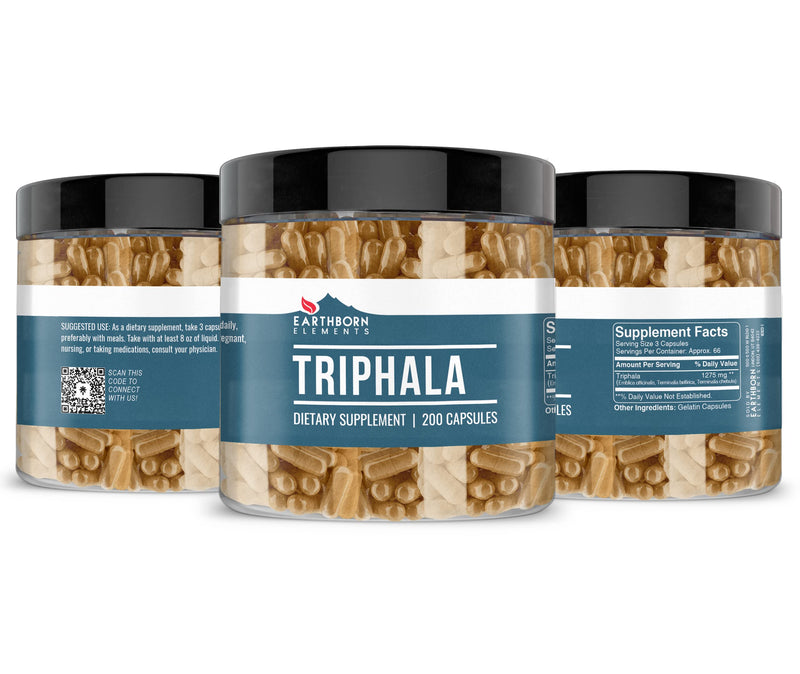 Earthborn Elements Triphala 200 Capsules, Pure & Undiluted, No Additives (200 Capsules) 200 Count (Pack of 1) - BeesActive Australia