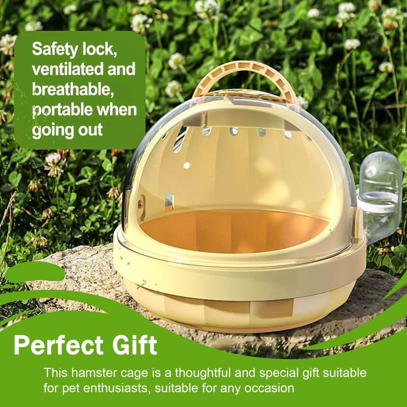 DXQCHDUO Portable Hamster Cage with Water Bottle Guinea Pig Carrier Bag Small Pet Carrier Hamster Travel Bag Handle Handheld Cage Plastic (Green) Green - BeesActive Australia