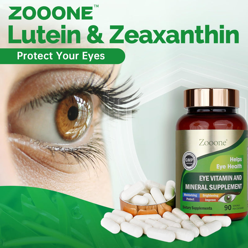 Lutein and Zeaxanthin Eye Vitamins, Eye Vitamin and Mineral Supplement with Vitamin C E Zinc Copper, Vision Support for Macular Degeneration, Eye Health Pills for Adults & Seniors, 90 Capsules 1 - BeesActive Australia
