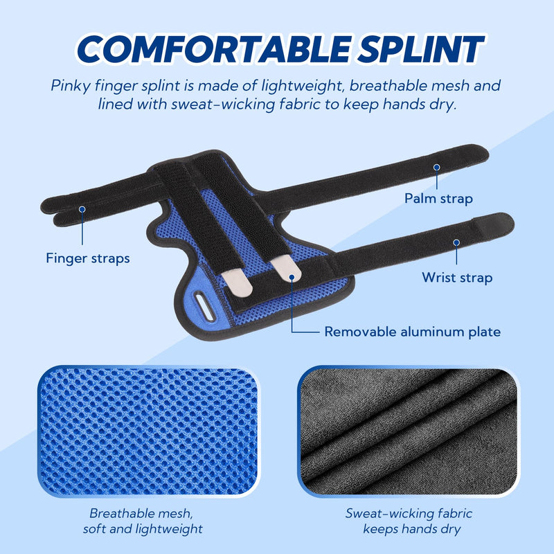 Pinky Finger Splint, Trigger Finger Splint for Ring Finger, 4th or 5th Broken Finger Splint, Metacarpal Finger Splint for Boxer's Fracture, Ulnar Nerve, Arthritis, Fits Left & Right Hand, M
