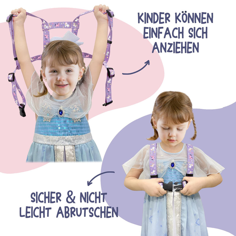 MutoToy® horse leash for children to play with, adjustable horse harness for children, horse play leash for boys girls role play, children's outdoor toy from 3 years (purple) purple - BeesActive Australia