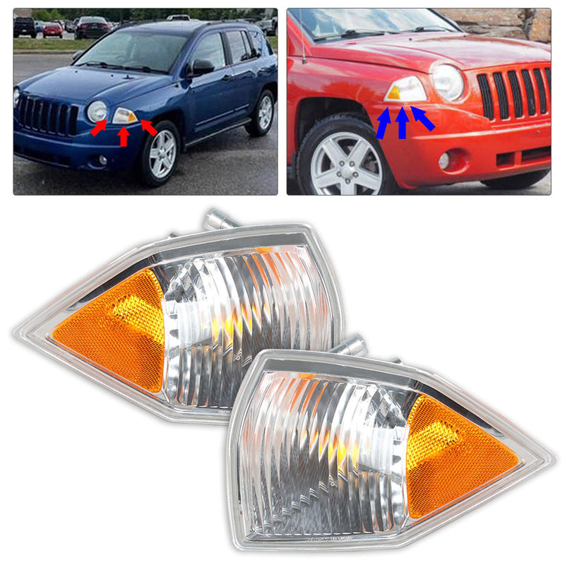 WFLNHB Park Signal Corner Marker Lights Replacement for Compass 2007-2010 Driver Left Side and Passenger Right Side 68000682AB 68000683AB - BeesActive Australia