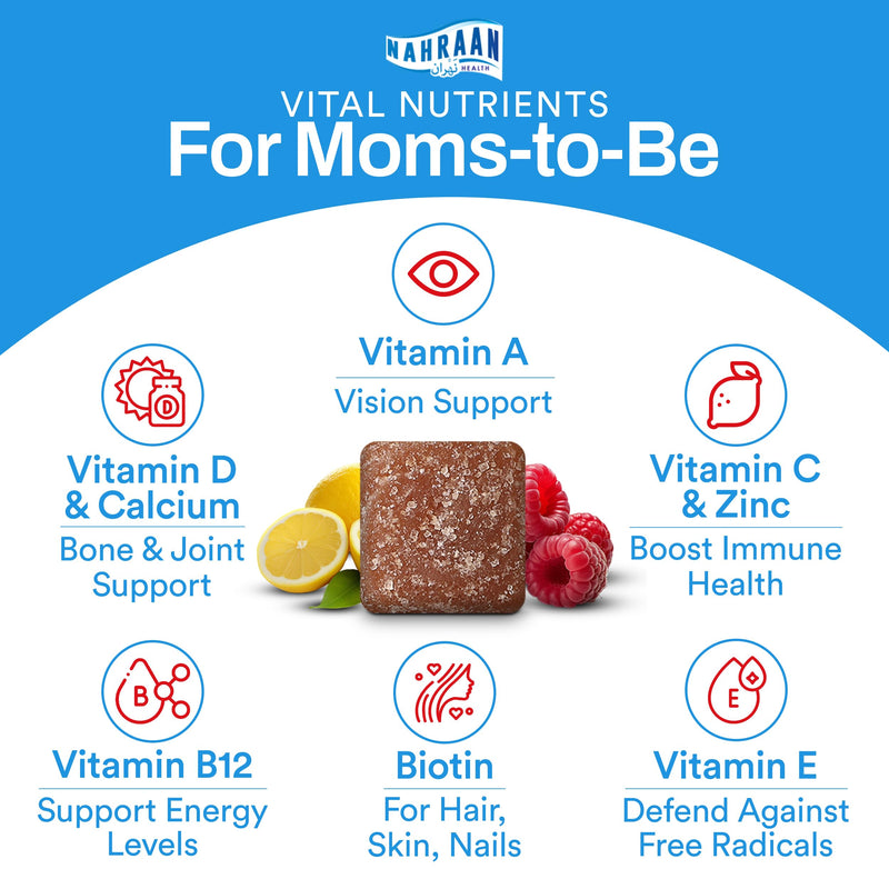 Halal Prenatal Gummies for Women - Halal Gummy Prenatal Vitamins with DHA and Folic Acid for Before/During/After Pregnancy, 60 Count, 30 Day Supply