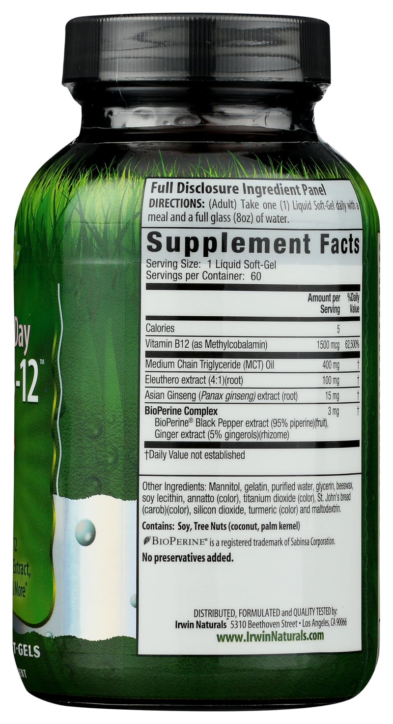 Irwin Naturals Quick Release B-12 Extra Cellular Energy Support | 60 Softgels 60 Count (Pack of 1)