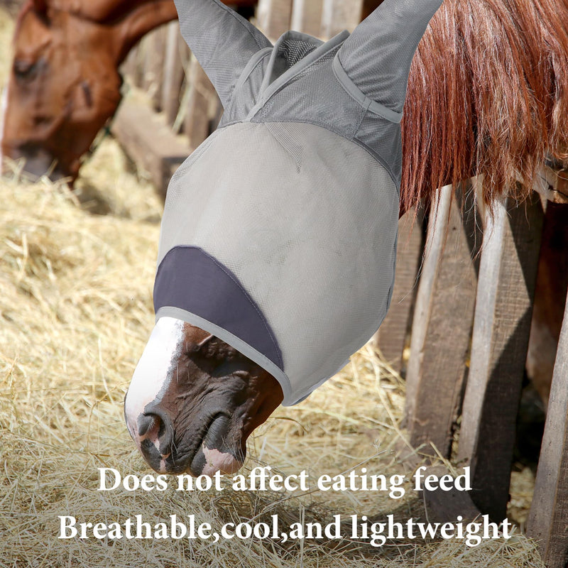 Horse Fly Mask, Super Comfort Fly Masks for Horses, Adjustable UV Protection Breathability Horses Fly Masks with Ears, Pony Mini Equine Fly Mask for Miniature Foal Draft Cob Srabian Full(XS) (XL) XL - BeesActive Australia