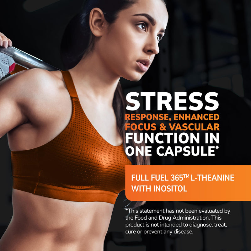 21st Century L-Theanine 200mg with Inositol, 120 Vegan Capsules, Calm Focus | 200mg L-Theanine + 100mg Inositol. Supports calm focus & a healthy stress response. Non-GMO, gluten free, vegan caps