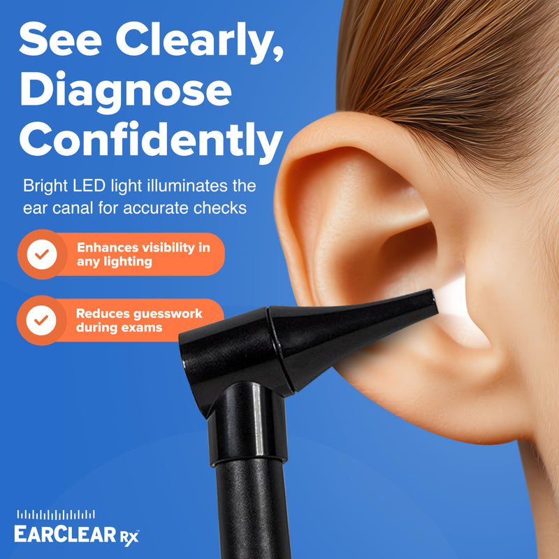 EarClear RX Diagnostic Penlight Otoscope – Bright LED Otoscope for Clear Ear Checks - Lightweight & Portable Ear Scope for Travel – Ear Inspection Scope Designed for Home Use w/ Doctor's Instruction - BeesActive Australia