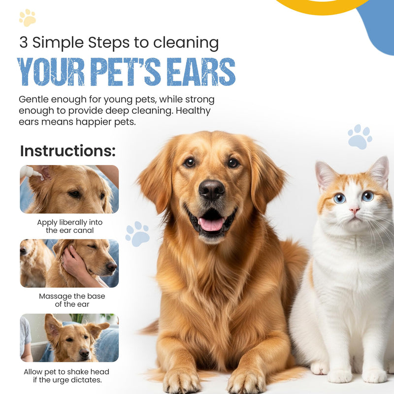 Ani-Safe Dog and Cat Ear Drops, 120ml, Alcohol-Free Cleanser, Aloe Vera Formula, with Flexible Silicone Nozzle, wax, head shaking
