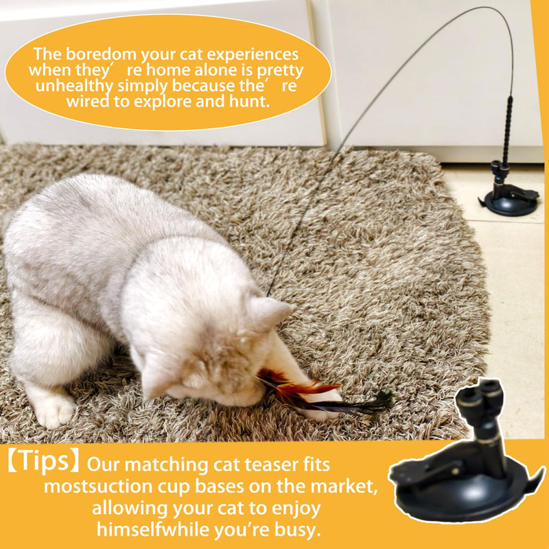 Cat Toy Wand Interactive Toys for Indoor Cat, Wire Version, Natural Bird Feather Ball Toys, 4-in-1 Refill Pet Dancing Playing Toy, cat Lures，for Indoor Cats (4 in 1, Forest Birds) 4 in 1 - BeesActive Australia