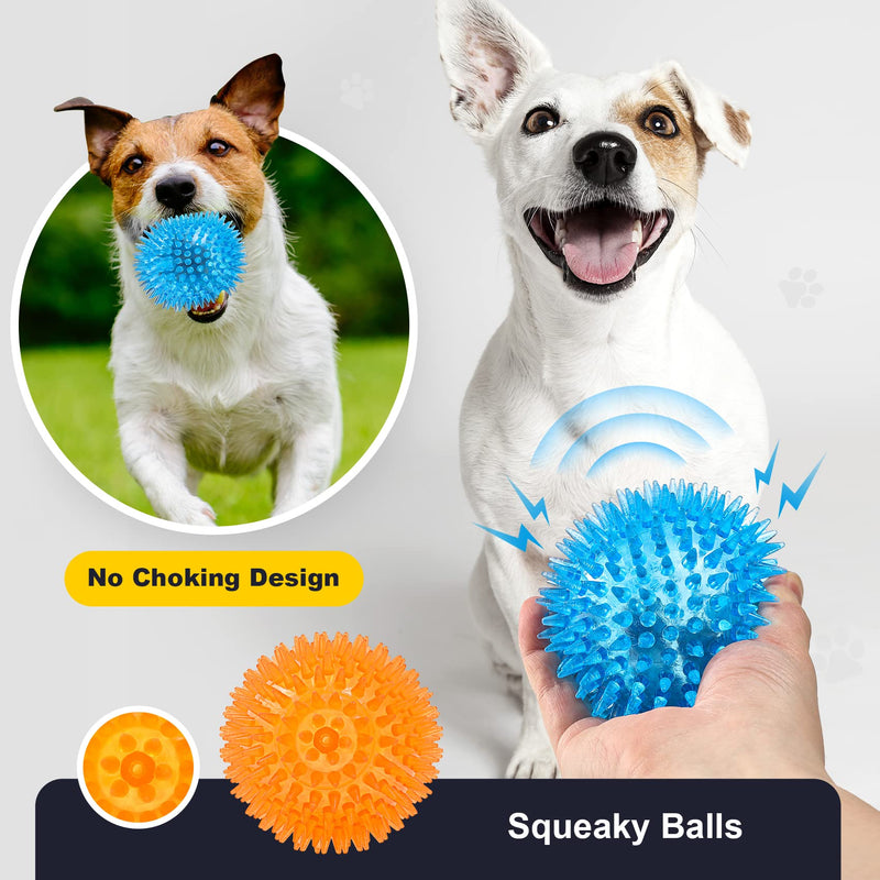 VITEVER 3.5” Squeaky Dog Toy Balls (6 Colors) Puppy Chew Toys for Teething, BPA Free Non-Toxic, Spikey Medium, Large & Small Dogs, Durable Aggressive Chewers Medium Set of 6 - BeesActive Australia