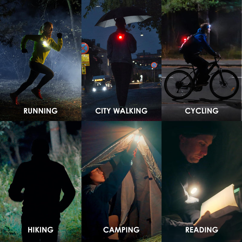 Apace Vision MEOLIGHT 500 Lumen Light for Running, Dogs, Walking - Wearable Flashlight Chest LED Safety Light for Dog Collars, Bike Tail Lights, Hiking, Camping - Reflective Accessories (2X Meolight)