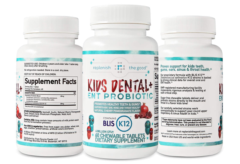 Children's Probiotics, 60 Cherry-Pomegranate Chewables - Easy to Swallow, Helps Digestive & Immune Support, Oral Probiotics for Healthy Teeth and Gums, Bad Breath & ENT Support - BeesActive Australia