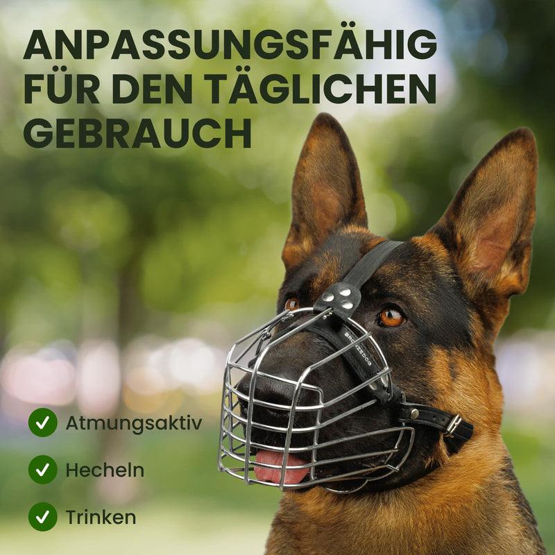 BRONZEDOG Wire Dog Muzzle German Shepherd for Medium Large Dogs Adjustable Durable Metal Basket for Biting Chewing Barking (XL) Steel XL - BeesActive Australia