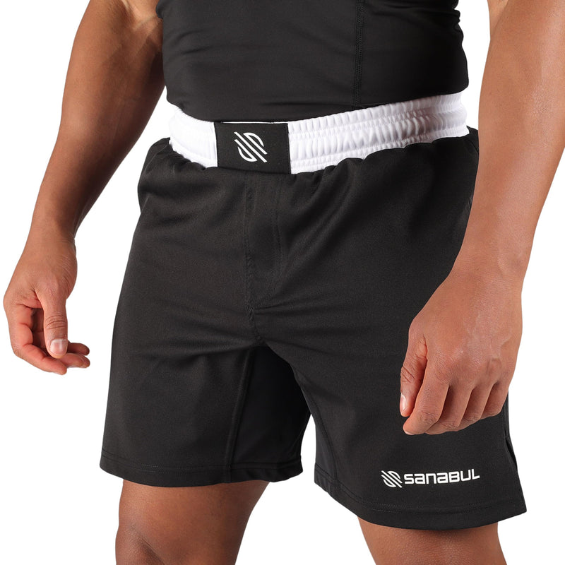 Sanabul Essential MMA Shorts for Men Boxing No Gi Jiu Jitsu Grappling BJJ Shorts 36 White