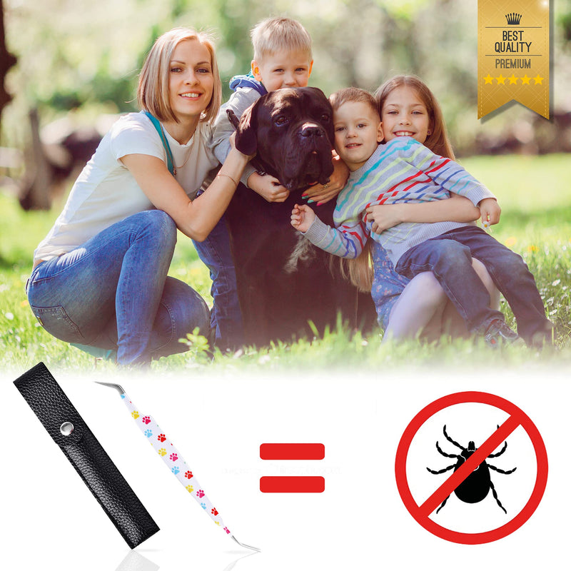 Helperfect Premium 2-in-1 stainless steel tick tweezers for dogs and cats - Gentle & effective tick remover - Consisting of tick tweezers and tick hook - Perfect for all pet owners Silver - BeesActive Australia