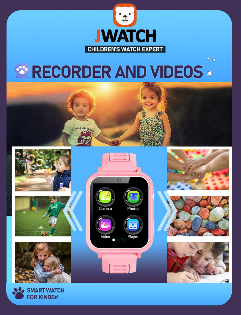 Kids Smart Watch for Boys Girls 6-12 with Pedometer Audio Book Camera Music Player Birthday Present Christmas (Pink pink - BeesActive Australia