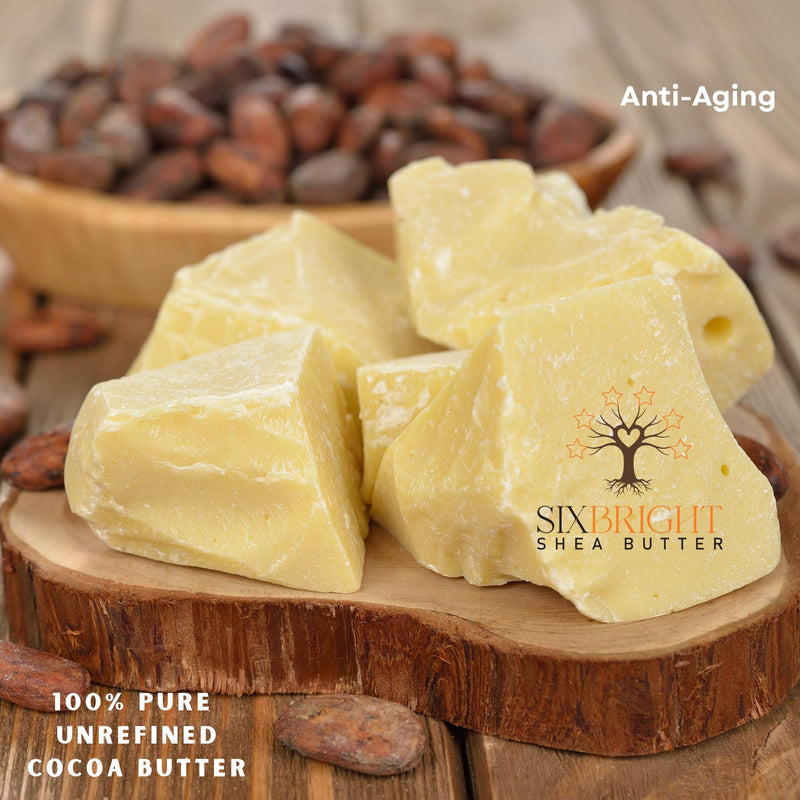 Sixbright Unrefined Cocoa Butter –16 oz | 100% Pure, Food Grade- Natural Moisturizer for Dry Skin, Fades Stretch Marks & Scars ,For Skin, Hair, DIYs. Chocolate Aroma Solid - BeesActive Australia