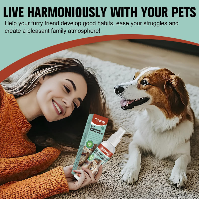 Bitter Apple Spray for Dogs - No Chew Spray for Dogs to Stop Chewing Furniture, Shoes, Cords & Wires | Anti Chew Spray for Dogs Training Aid, Alcohol-Free (4.06 Fl Oz) | anti chew spray dogs,stop chewing furniture spray