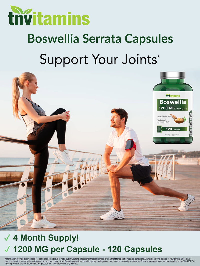 Boswellia Serrata Herbal Extract Capsules | 1200 MG/Capsule (120 Capsules) | Joint Support Supplement* | Ayurvedic Herb: Indian Olibanum/Frankincense - BeesActive Australia