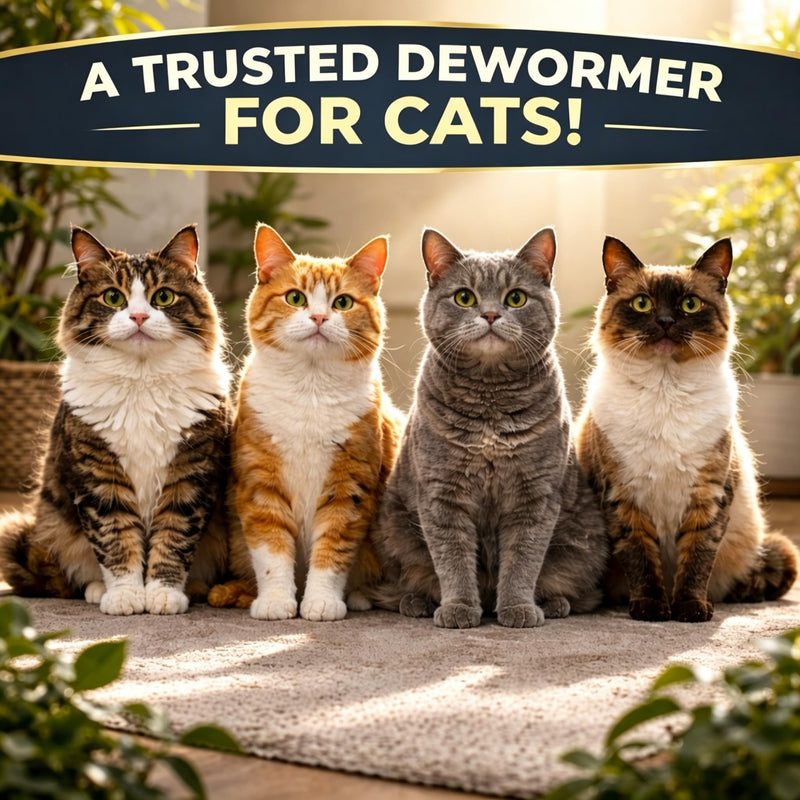 Cat Dewormer, Dewormer for Cats & Kittens, Broad Spectrum Tablets for Tapeworms, Roundworms & Hookworms, Promotes Digestive Comfort & Daily Balance, 100 Tablets