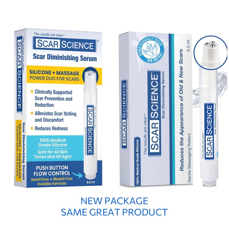 Silicone Scar Gel with Scar-Smoothing Tri-Roller Tip – Designed for Scar Massage – Medical-Grade Silicone for Surgical, C-Section & Acne Scars – Fragrance-Free & Hypoallergenic Roller Applicator