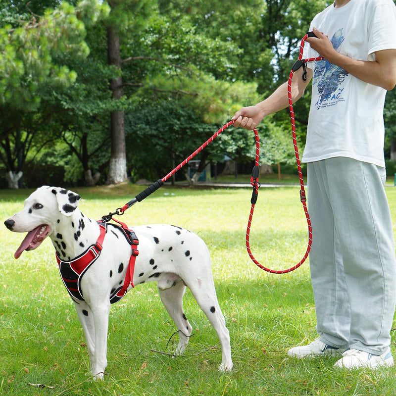 Cymiler Hands Free Dog Leash, 8 Ft Reflective Cross-Body Pet Rope Leashes with Sponge Handle, Heavy Duty Nylon, for Running, Hiking, Training, Waist Leash for Small Medium Large Dogs (Red) Red - BeesActive Australia