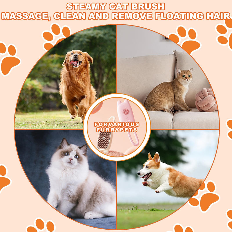 Cat Steam Brush, 3 in 1 Multifunctional Silicone Steam Brush for Dogs, Cat Brush with Steam, Advance Mist Technology for Shedding and Cleaning, Steam Brush for Cats and All Pet (Beige) Beige - BeesActive Australia
