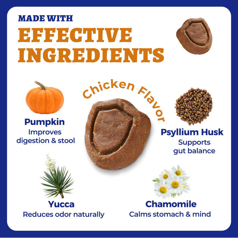 Wellix 260g No Poo Chews for Dogs - Stool Eating Deterrent for Dogs Coprophagia Relief with Probiotics Digestive & Gut Health - Support Breath Freshener & Immune System, Chicken & Pumpkin Flavor