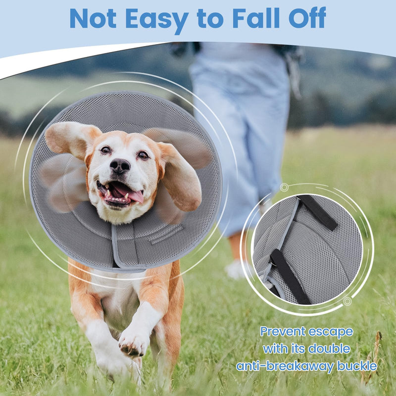 IDOGCHEW Dog Neck Brace, Breathable and Soft, Adjustable Neck Brace for Dogs, Comfortable Dog Collar for Leak Protection, Perfect after Surgery (Grey, XL) Grey - BeesActive Australia