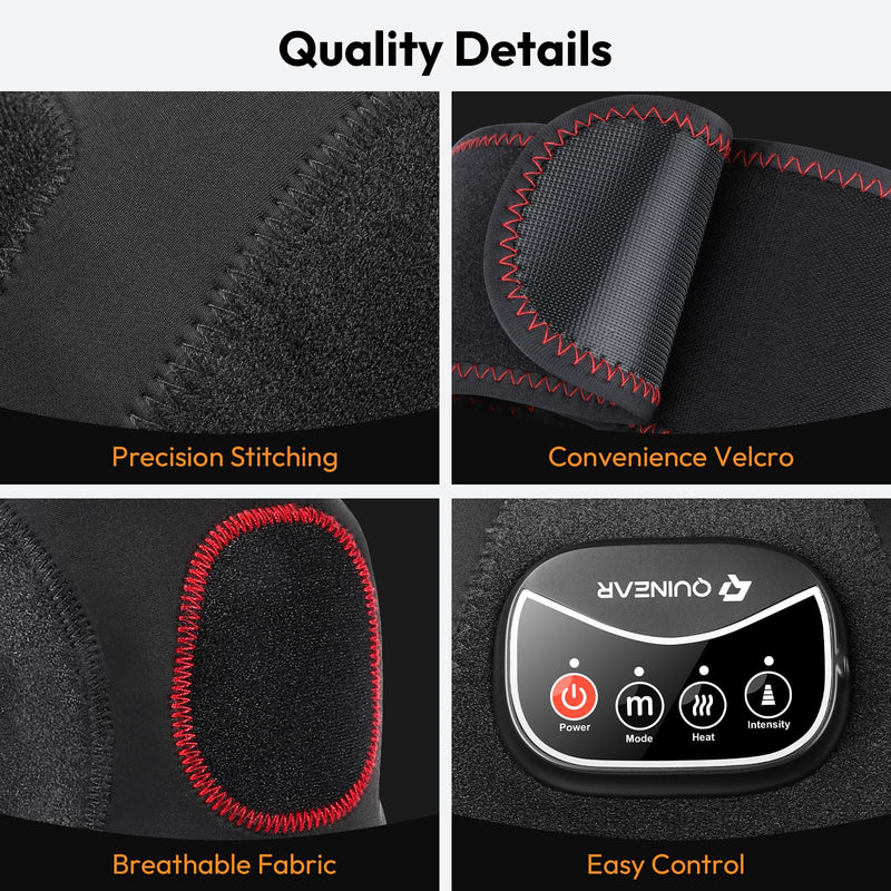 QUINEAR Air Compression Knee Massager with Heat, Knee Brace Wrap for Arthritis Pain Relief, Heating Pad for Knee for Circulation and Pain Relief,3 Modes & 3 Intensities Single - BeesActive Australia
