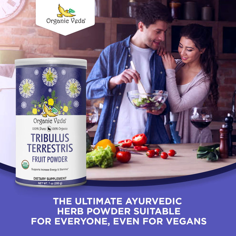 Organic Veda Tribulus Terrestris Powder for Men & Women - 100% Pure Tribulus Terrestris Herbal Dietary Supplement - Improves Focus, Muscles Strength, Boost Energy & Stamina - USDA Certified - 7oz Tribulus Terrestris Powder (7 oz) - BeesActive Australia