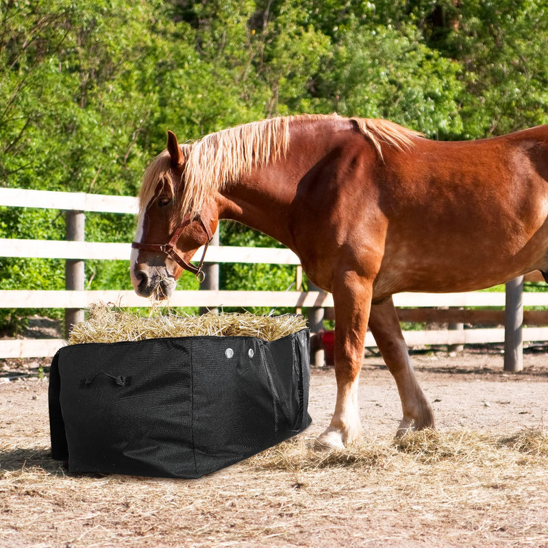 Tudomro Hay Bale Storage Bag Extra Large Horse Hay Bag Hay Bale Bag Black Heavy Duty Hay Bags for Horse Goats Hay Storage Container for Horse Feeding Supplies Feed Trailer, 44.4" x 22.8" x 18.7'' - BeesActive Australia