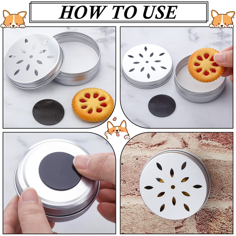 Oudain 12 Pack Dog Scent Work Tins, Dog Scent Training Box, Dog Nose Metal Container with 12 Magnetic Dots, Dog Scent Training Kit Smell Training Canisters Aluminum Cans for Dogs Training (Cute) - BeesActive Australia