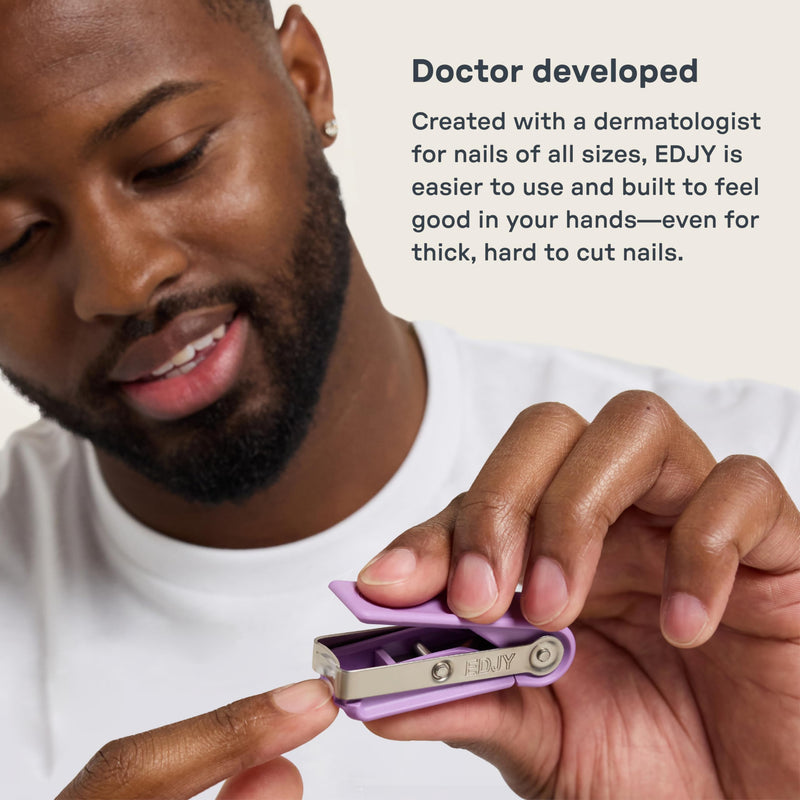 EDJY Fingernail Cutter - Precision Stainless Steel Nail Cutter for Fingernails | Sharp Blade, Ergonomic Design, Durable & Rust-Resistant | Ideal for Men and Women EDJY Blue | 2-Pack Edjy Blue (2-pack)