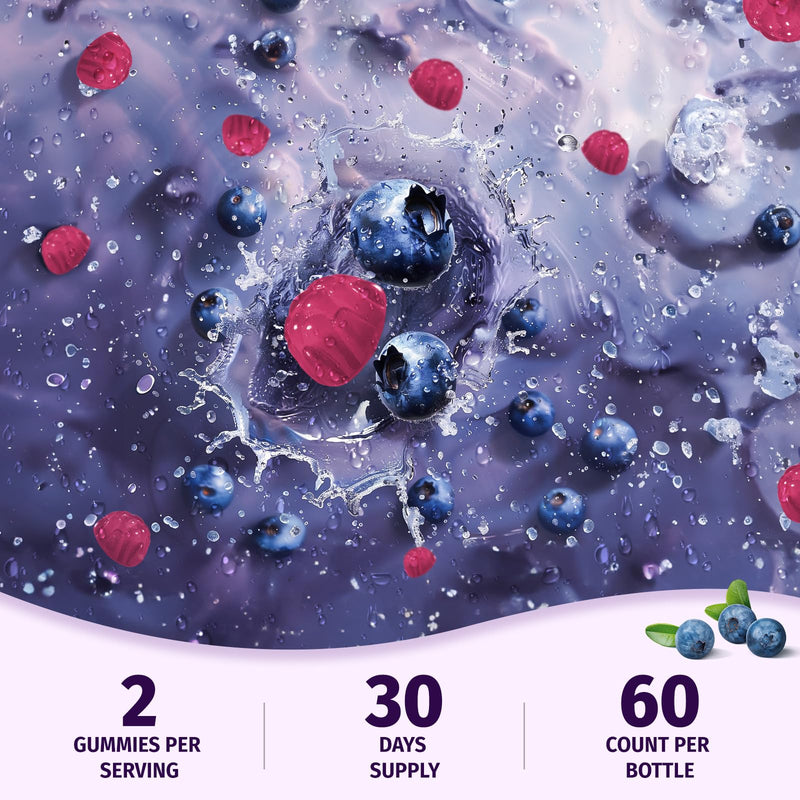 6 in 1 NAC Gummies, Chewable N Acetyl Cysteine 1000mg Supplement for Kids & Adults, with ALA, Zinc, Vitamin C & E, Selenium, Support Antioxidant & Immune System, Blueberry Flavor, Sugar Free, 60 Ct