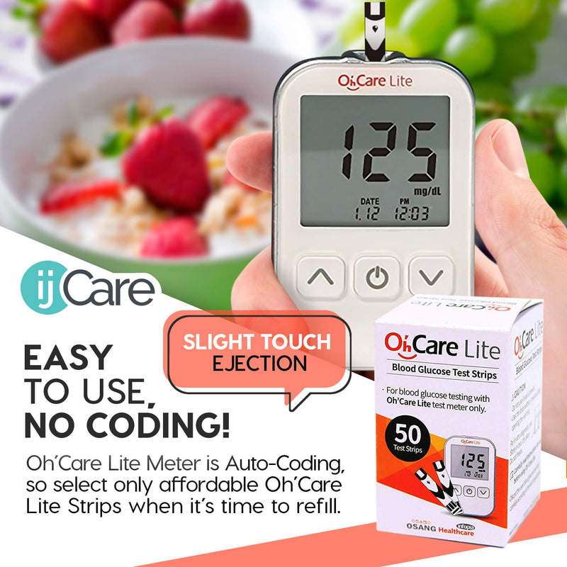 Blood Sugar Testing Bundle – Oh’Care Lite Monitor 200 Glucose Test Strips, 200 ijcare Lancets & 1 Control Solution - BeesActive Australia