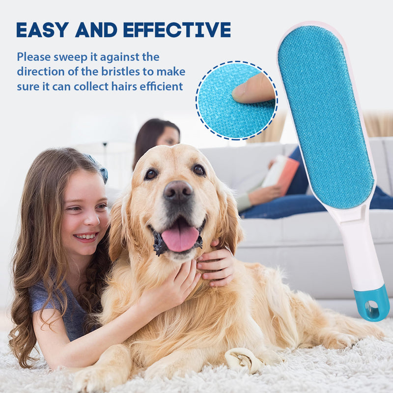 Pet Hair Remover for Clothes: Reusable Cat Dog Fur Removal Brush for Furniture Couch Carpet Bed Car Seat - Self-Cleaning Tool for Pet Owners Friends Families - Home Travel Use (1 Pack Fresh Blue) 1 Pack - BeesActive Australia