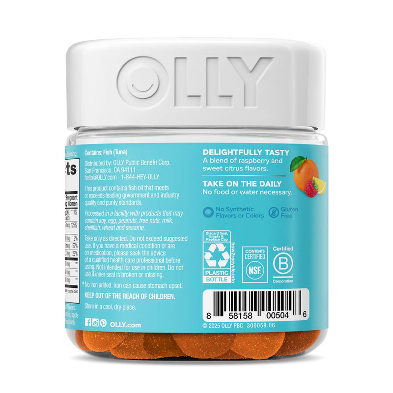 OLLY Prenatal Multivitamin Gummy, Daily Blend for Mommy & Baby - 60 Count 60 Count (Pack of 1)