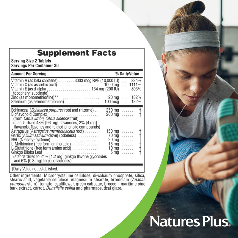 NaturesPlus Commando 2000 - 60 Tablets - Antioxidant Protection - Supports Brain, Circulatory Function & Immune System - Vegetarian, Gluten Free - 30 Servings 60 Vegetarian Tablets