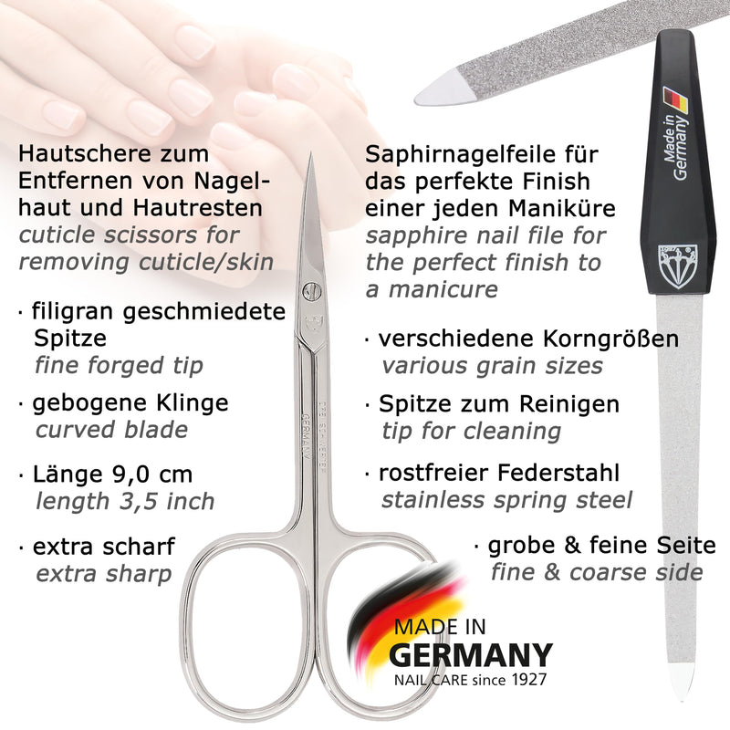 3 Swords Germany - brand quality 6 piece manicure pedicure grooming kit set for professional finger & toe nail care scissors clipper fashion leather case in gift box, Made in Solingen Germany (03706) RED - BeesActive Australia