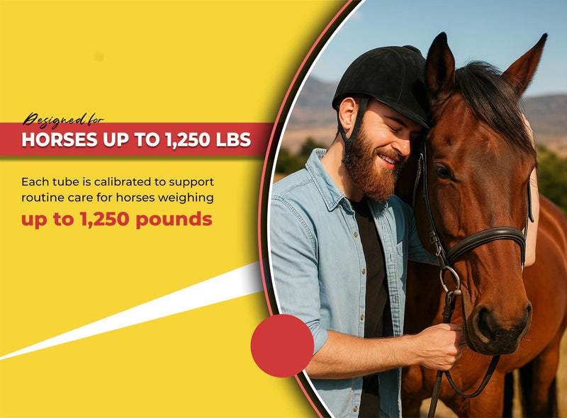 Horse Paste Gel 1.87% – Apple Flavored Oral Syringes – 6.08g Each (2-Pack) – Adjustable Weight Markings – for Equine Use 2