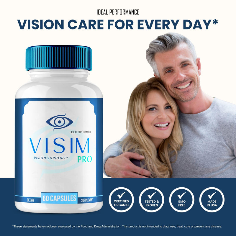 Visim Pro Vision Support, Official Visim Pro Eye Health Supplement Capsules - Extra Strength All Natural VisimPro for Visual Wellness & Crystal Clear Vision, Eye Vitamin Pills Reviews (3 Pack)