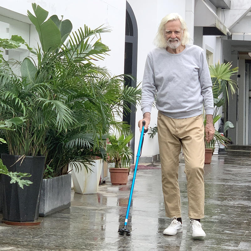 REHAND Walking Cane for Men & Women - Foldable, Adjustable, Lightweight, Self Standing Pivot Walking Cane, Soft Handle Grip, with Travel Bag, Walking Sticks for Seniors & Adults Black - BeesActive Australia