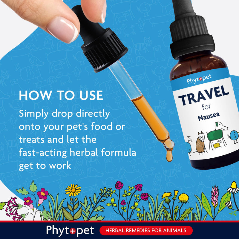 Phytopet Travel, Cat and Dog Anxiety Relief, Easy to Use Herbal Supplements for Dog Travel Sickness and Nerves, 30ml - 100% Herbal Phytopet Pet Supplies