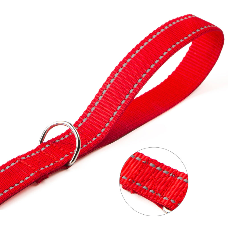 2-Pack Reflective Dog Leash 6ft - Nylon Dog Leashes for Small Dogs, Medium Dogs, Large Dogs, Puppy, Cats - 6ft Training Leash with D Ring(RED, 5/8" X 6FT(2-Pack)) 5/8" X 6FT(2-Pack) RED&RED - BeesActive Australia