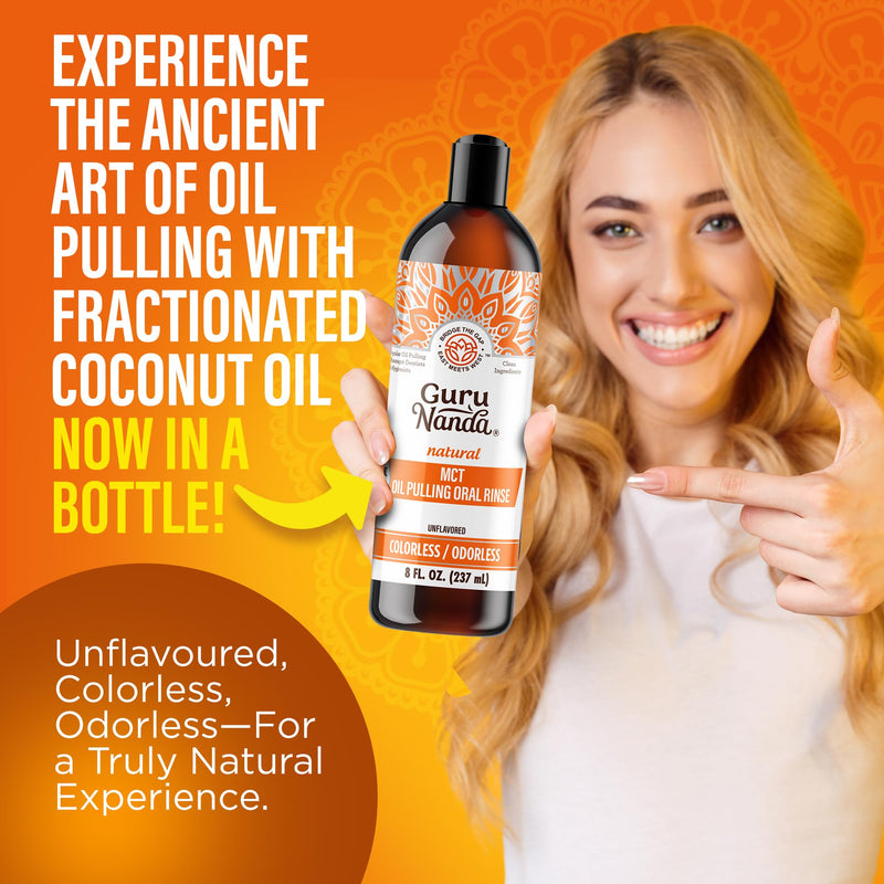 GuruNanda Gentle Cleanse Oral Care Kit – MCT & CocoMint Oil Pulling Mouthwash for Natural Oral Hygiene, Happy Gums & Long Lasting Fresh Breath