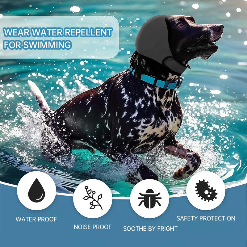 Adjustable Dog Ears Cover, Gentle Noise Protection and Keeps Ears Clean and Dry, Dog Ear Muffs for Baths, Grooming, Loud Events (S)