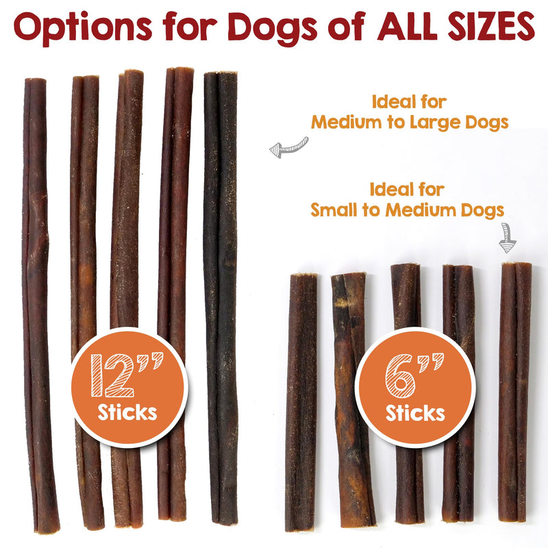 Riley's 12 Inch Beef Collagen Sticks for Dogs, Collagen Chews for Dogs, Bully Stick & Rawhide Alternative, Long Lasting, No Raw Hide Chews, Single Ingredient Dog Treat- 10 ct 12" Sticks, 10 Count
